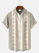 Alohadaddy Ethnic Style Flower Retro Men's Pocket Button 50S Bowling Commuting Casual Short Sleeve Shirt