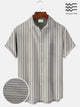 Alohadaddy Stripe Men Pocket Button 50S Bowling Commuter Casual Short Sleeve Shirt