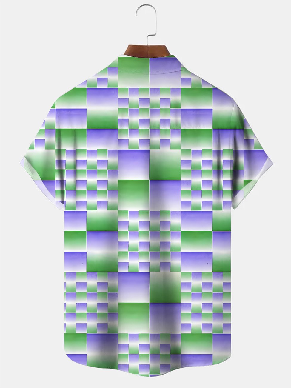 Camisa informal de manga corta con botones y bolsillo para hombre con estampado geométrico 3D de Alohadaddy