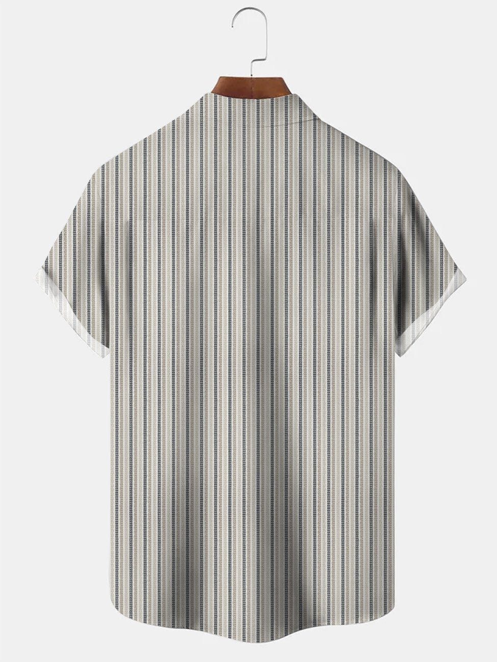 Alohadaddy Stripe Men Pocket Button 50S Bowling Commuter Casual Short Sleeve Shirt