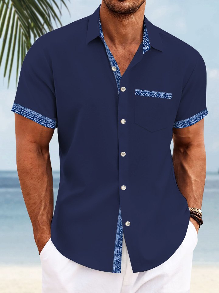 Alohadaddy Ethnic Style Contrast Color Retro Men&
