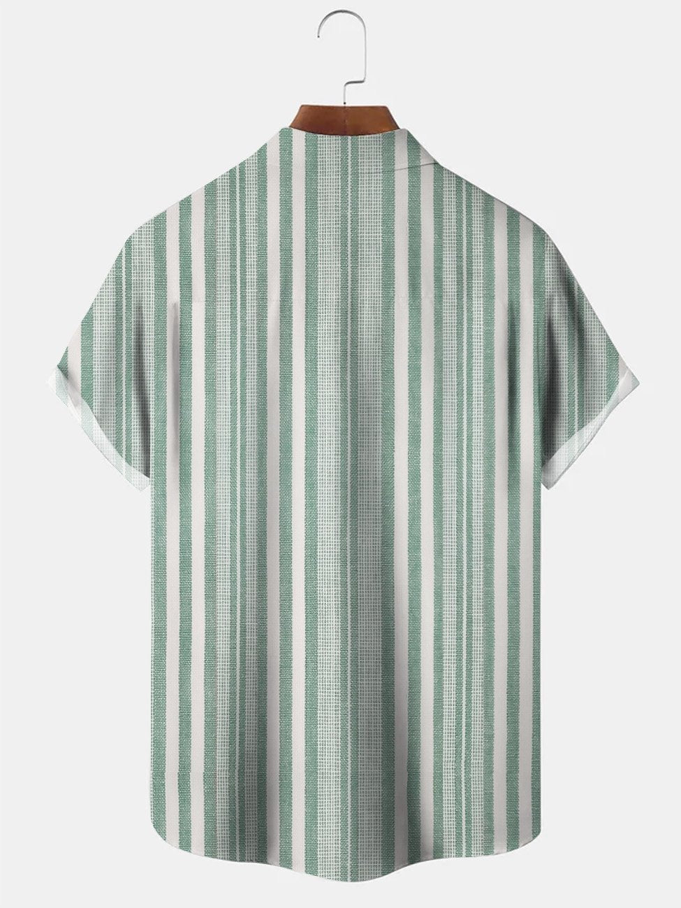 Alohadaddy Stripe Men Pocket Button 50S Bowling Commuter Casual Short Sleeve Shirt