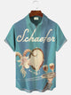 Alohadaddy Funny Animals Sheep Champagne Wine Glass Men Pocket Button Casual Short Sleeve Shirt