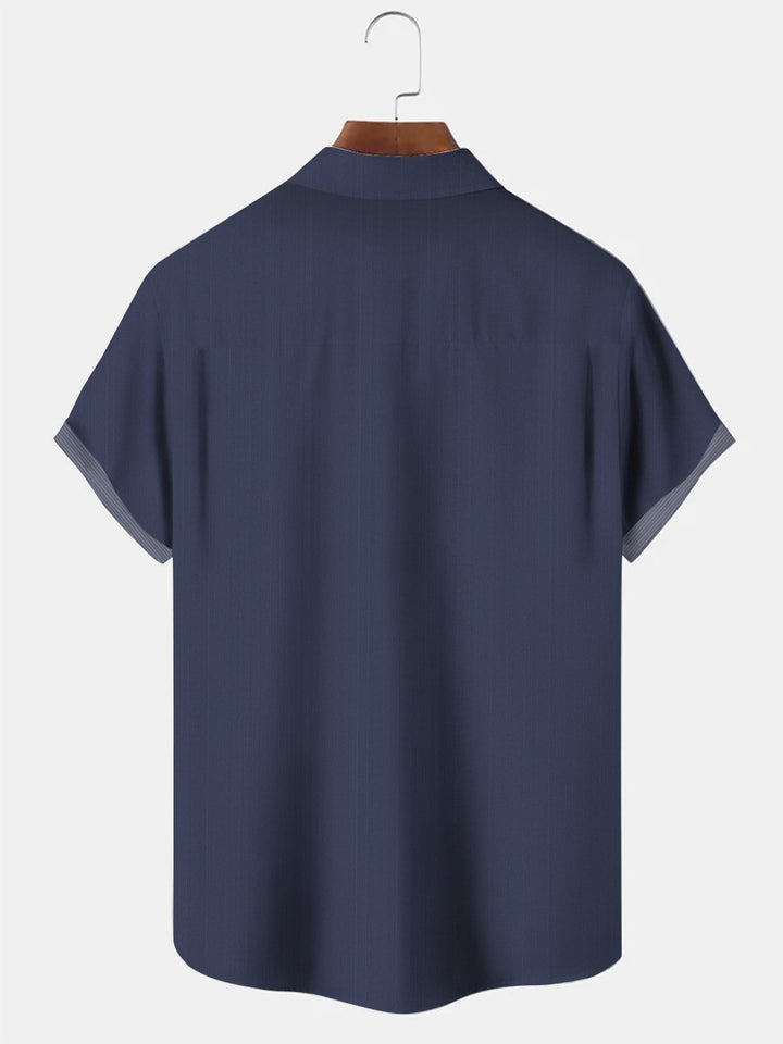Chemise décontractée à manches courtes et boutons avec poches pour homme à rayures florales Alohadaddy