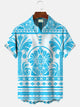 Alohadaddy Beach Coconut Tree Men's Pocket Button Casual Vacation Short Sleeve Shirt