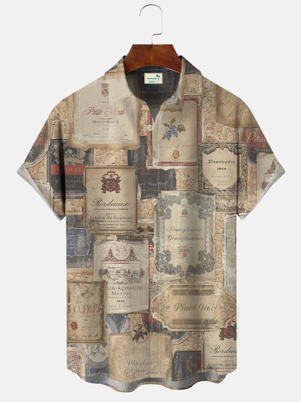 Camisa informal de manga corta con botones y bolsillo para hombre, con estampado geométrico vintage de Alohadaddy