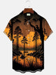 Alohadaddy Beach Forest Halloween Men's Button Pocket Casual Vacation Short Sleeve Shirt