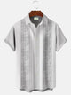 Alohadaddy Plant Bamboo Men's Button Pocket Casual 50S Bowling Commuter Short Sleeve Shirt