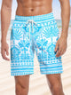 Alohadaddy Coconut Tree Ethnic Pattern Men Pocket Casual Vacation Shorts