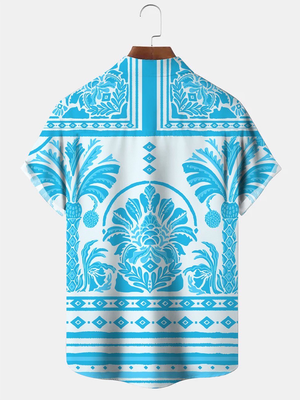 Camisa informal de manga corta con botones y bolsillo para vacaciones para hombre de Alohadaddy Beach Coconut Tree