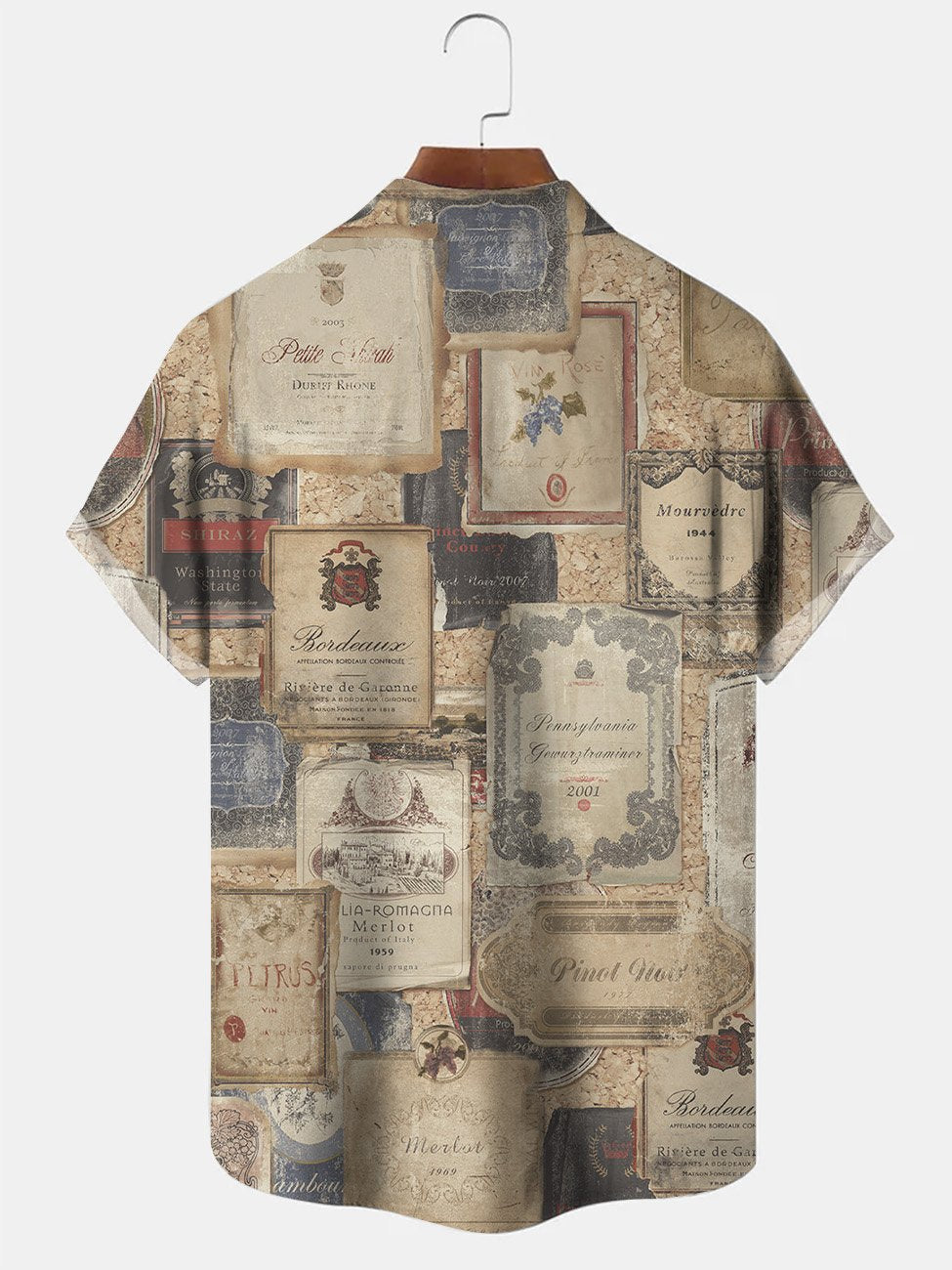 Camisa informal de manga corta con botones y bolsillo para hombre, con estampado geométrico vintage de Alohadaddy