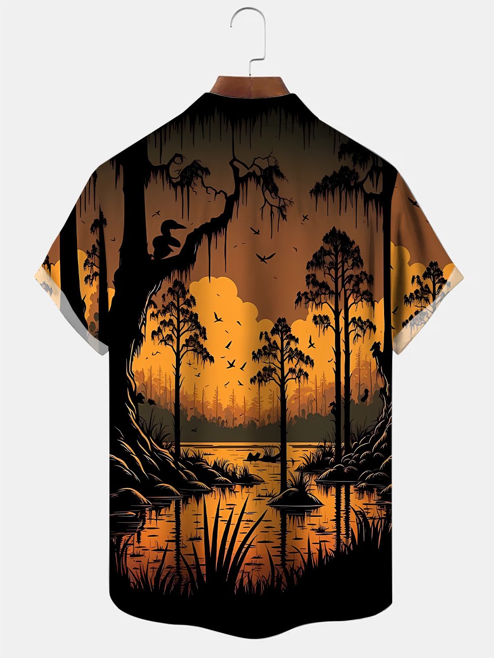 Chemise à manches courtes décontractée avec poche boutonnée pour homme Alohadaddy Beach Forest Halloween