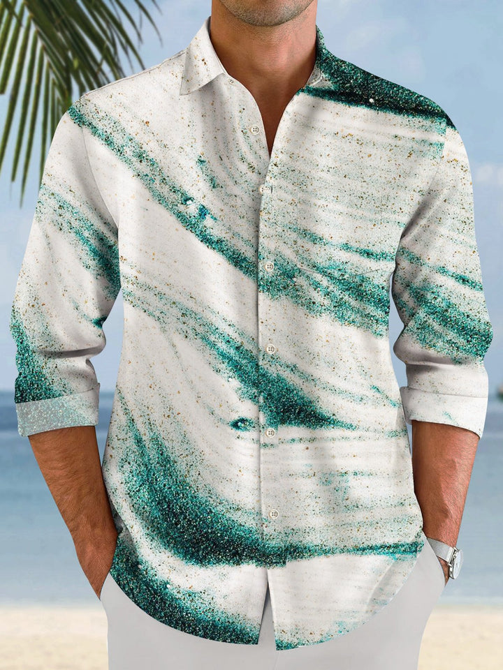 Camisa informal de manga larga con botones y bolsillo para hombre de la línea Alohadaddy Vintage