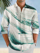Alohadaddy Line Vintage Mens Pocket Button Casual Long Sleeve Shirt