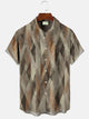 Alohadaddy Diamond Geometric Vintage Pattern Men's Pocket Button Casual Short Sleeve Shirt