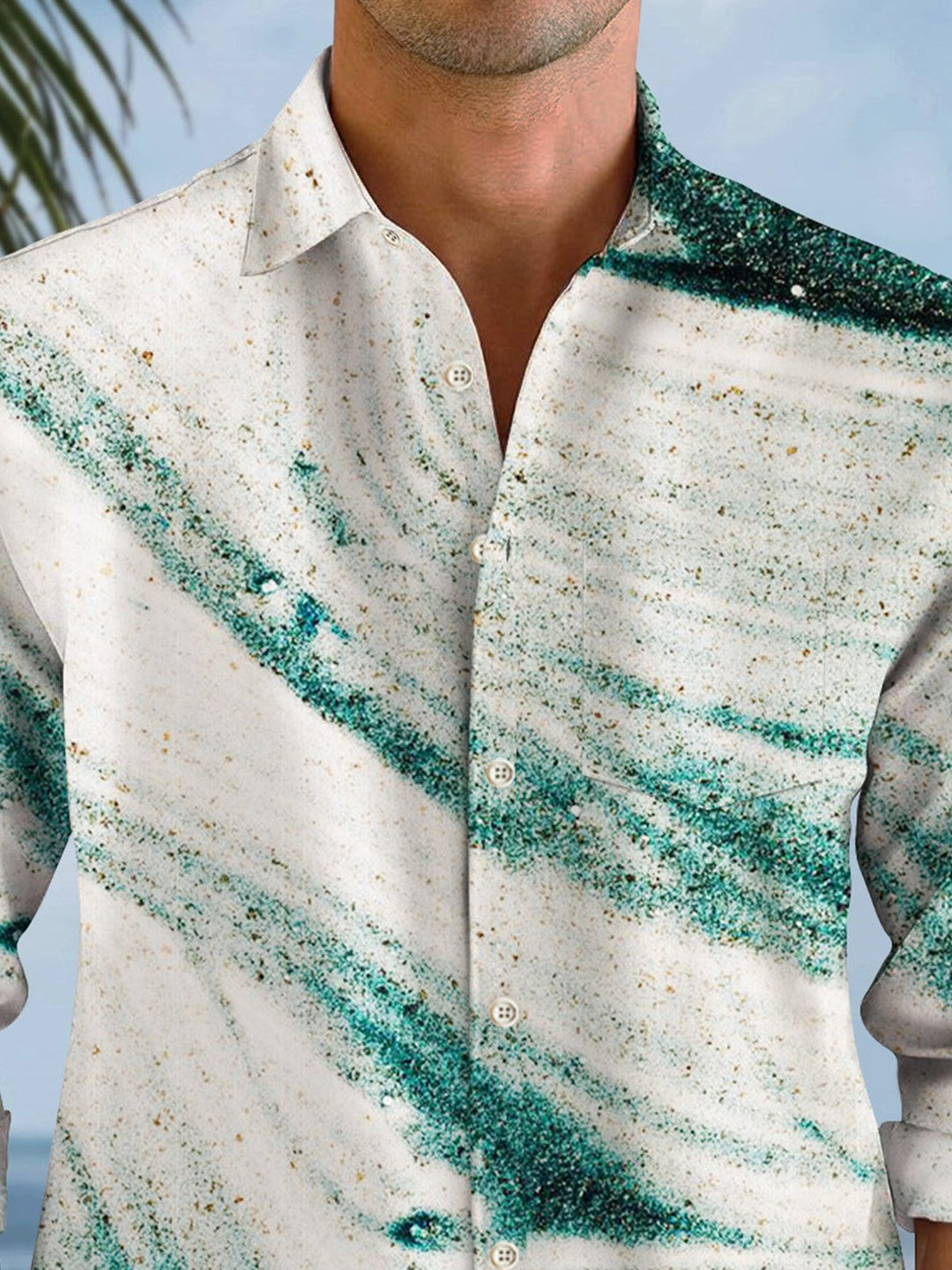 Camisa informal de manga larga con botones y bolsillo para hombre de la línea Alohadaddy Vintage