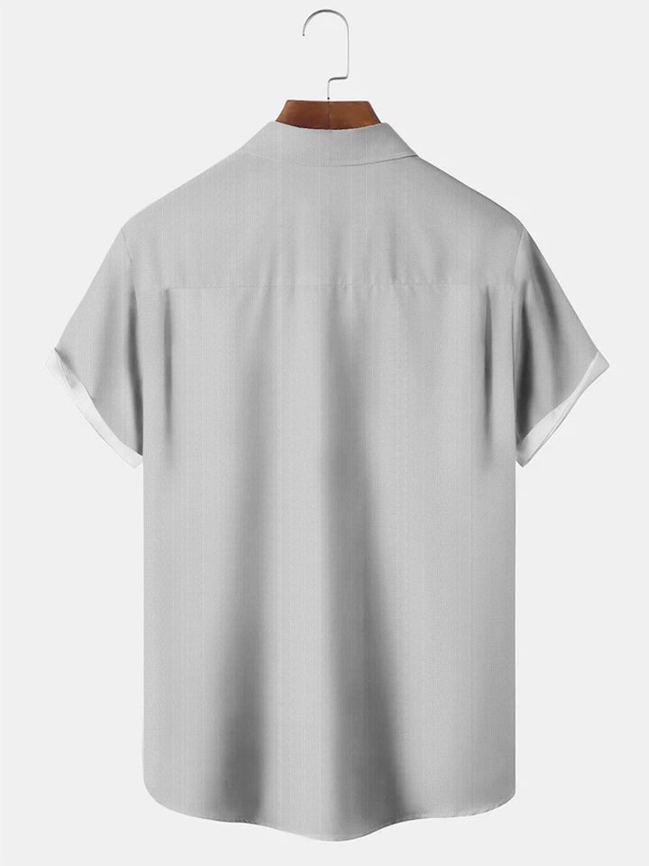 Camisa informal de manga corta para hombre, estilo años 50, con botones en el bolsillo y diseño de plantas de bambú de Alohadaddy