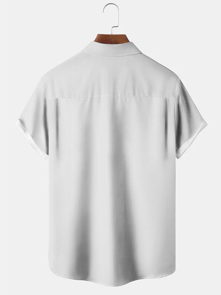 Camisa informal de manga corta para hombre, estilo años 50, con botones en el bolsillo y diseño de plantas de bambú de Alohadaddy