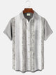 Alohadaddy Bamboo Plant Men Button Pocket Casual 50S Bowling Commuter Short Sleeve Shirt