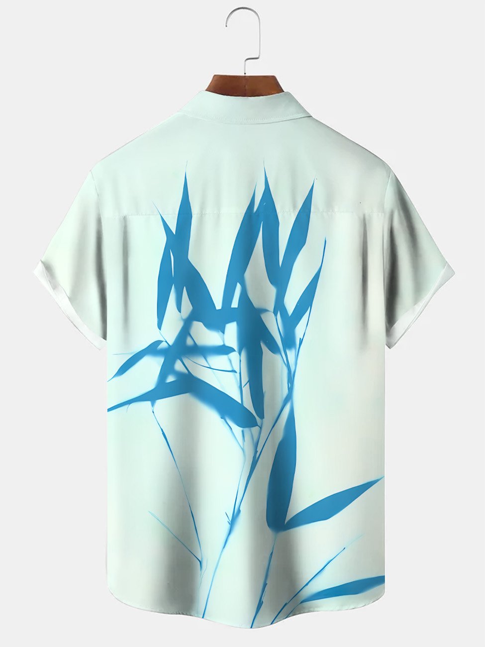 Alohadaddy Plant Leaves Men Button Pocket Casual Short Sleeve Shirt