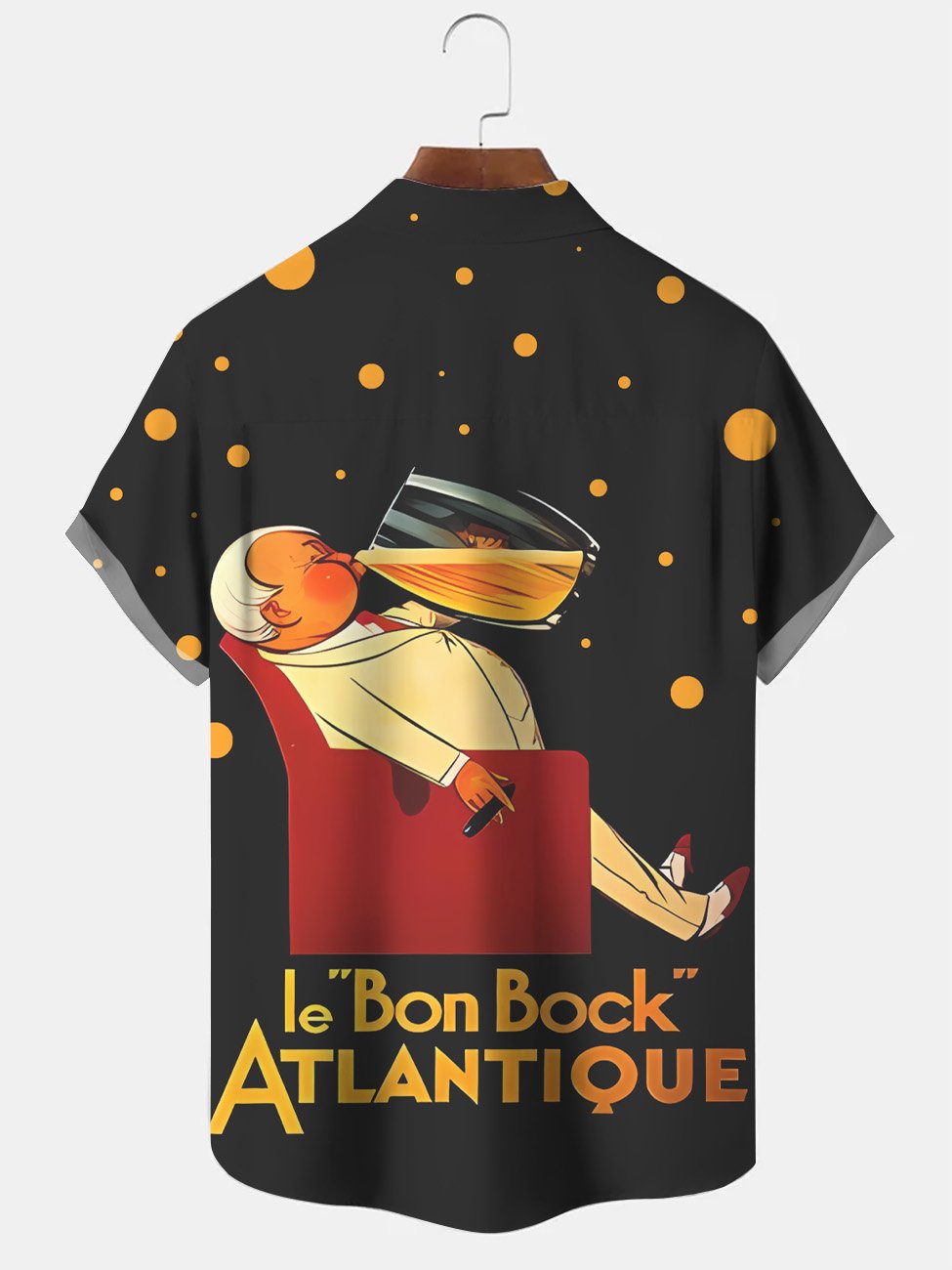 Chemise à manches courtes décontractée à poches boutonnées pour hommes avec motif géométrique de bière de personnage de dessin animé Alohadaddy