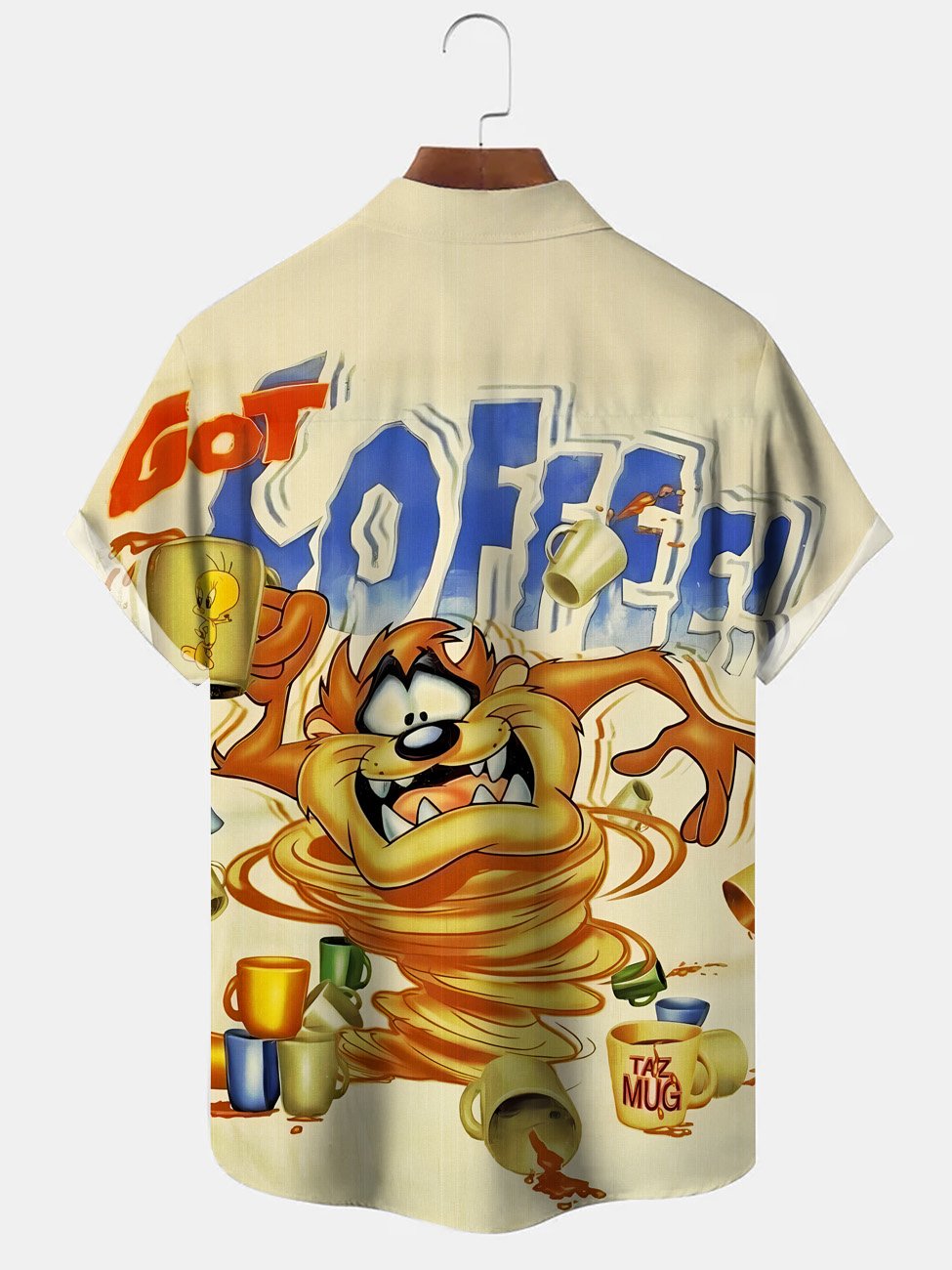 Chemise à manches courtes décontractée avec poche à boutons pour hommes Alohadaddy Coffee Funny Animals