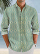 Camisa informal de manga larga con bolsillos y botones y diseño geométrico de diamantes para hombre de Alohadaddy