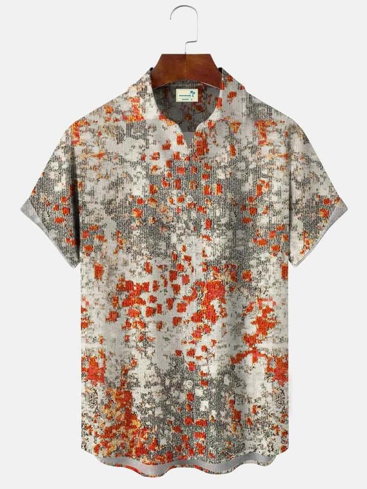 Chemise décontractée à manches courtes et poches boutonnées pour hommes à motif ethnique Alohadaddy