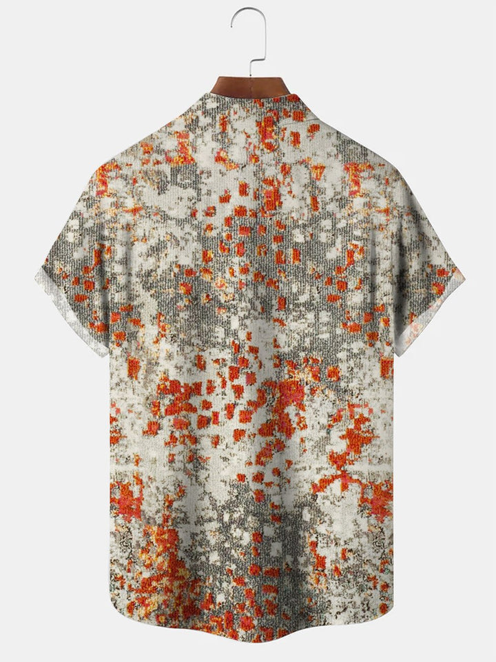 Chemise décontractée à manches courtes et poches boutonnées pour hommes à motif ethnique Alohadaddy