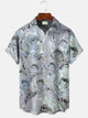 Alohadaddy Tech Sense Rose Men Pocket Button Casual Short Sleeve Shirt