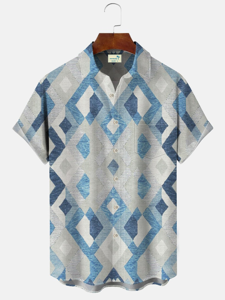Alohadaddy Ethnic Diamond Geometric Pattern Men&