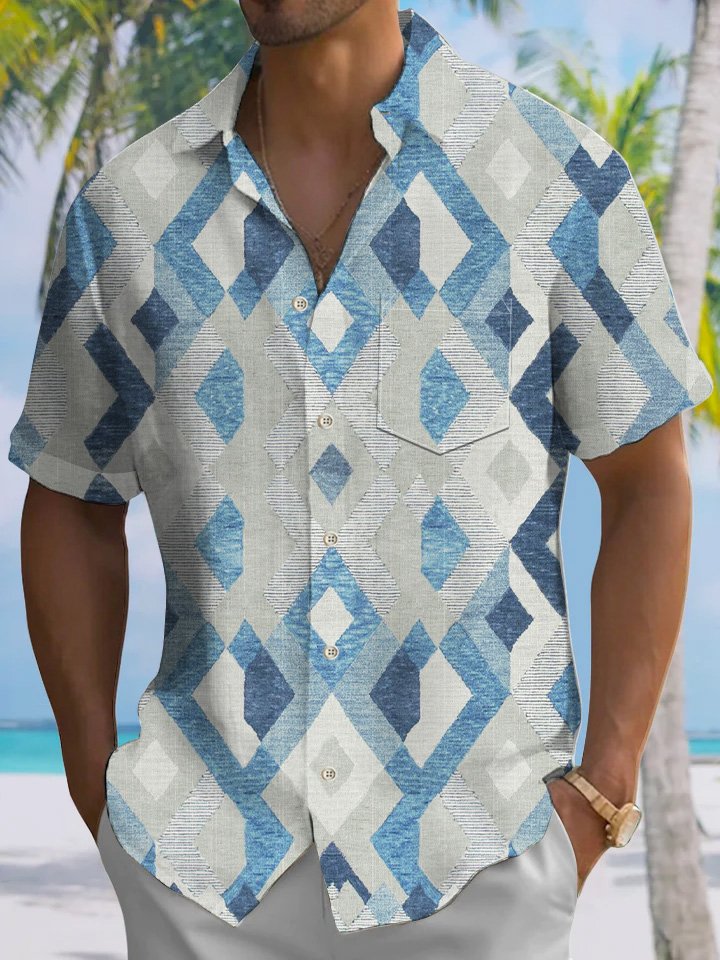 Alohadaddy Ethnic Diamond Geometric Pattern Men&