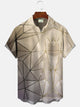 Alohadaddy Geometric 3D Pattern Men's Pocket Casual Short Sleeve Shirt