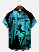 Camisa informal de manga corta con botones y bolsillo para hombre de Halloween de Alohadaddy