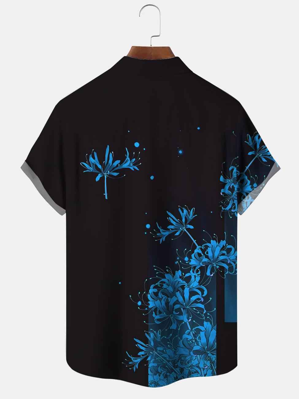 Camisa informal de manga corta con bolsillos y botones y estampado geométrico de flores para hombre de Alohadaddy