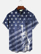 Alohadaddy Flag Vintage Mens Button Pocket Casual Vacation Short Sleeve Shirt