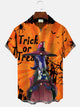 Alohadaddy Halloween Funny Animals Men Button Pocket Casual Vacation Short Sleeve Shirt
