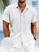 Alohadaddy Plain Men's Button Pocket 50S Bowling Casual Short Sleeve Shirt