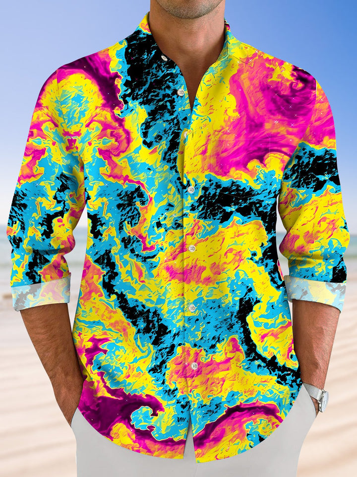 Alohadaddy Ethnic Pattern Contrast Color Men&