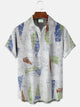Alohadaddy Geometric Pattern Ethnic Men Pocket Button Casual Short Sleeve Shirt