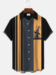 Camisa informal de manga corta para hombre, estilo años 50, con bolsillos y botones, estilo bolos y calabaza de Halloween de Alohadaddy