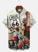 Alohadaddy Vintage Motorcycle Mens Button Pocket Casual Short Sleeve Shirt