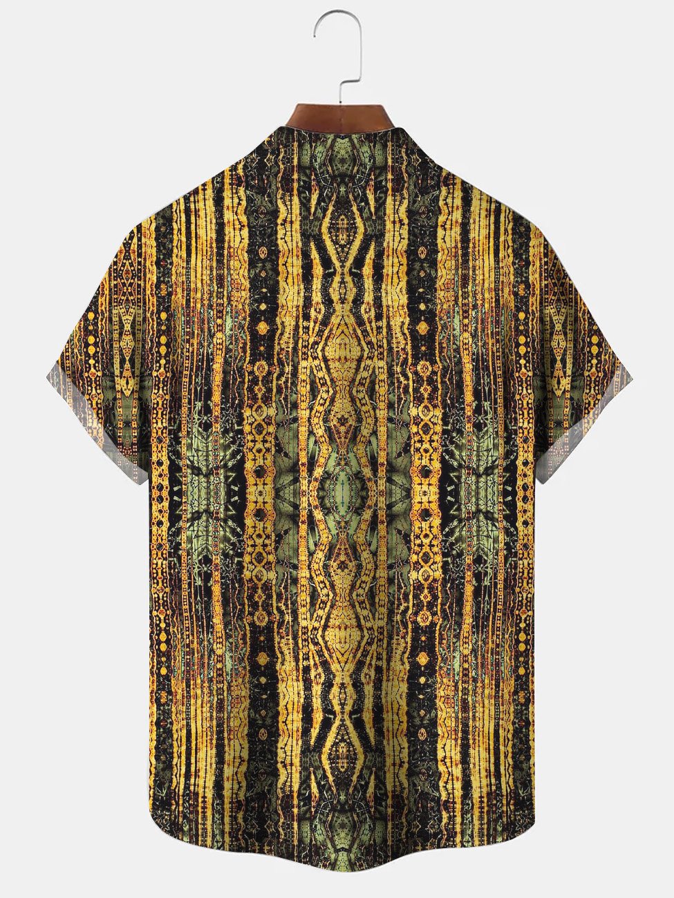 Alohadaddy Geometric Ethnic Pattern Mens Pocket Button Casual Short Sleeve Shirt