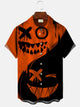 Alohadaddy Halloween Pumpkin Mens Pocket Button Casual Short Sleeve Shirt