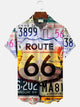Alohadaddy Vintage License Plate Mens Button Pocket Casual Short Sleeve Shirt