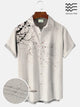 Alohadaddy Plant Peach Blossom Flower Men Pocket Button Casual Short Sleeve Shirt