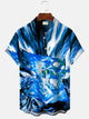 Camisa informal de manga corta con botones y bolsillo para hombre con diseño de calavera y llamas de Alohadaddy