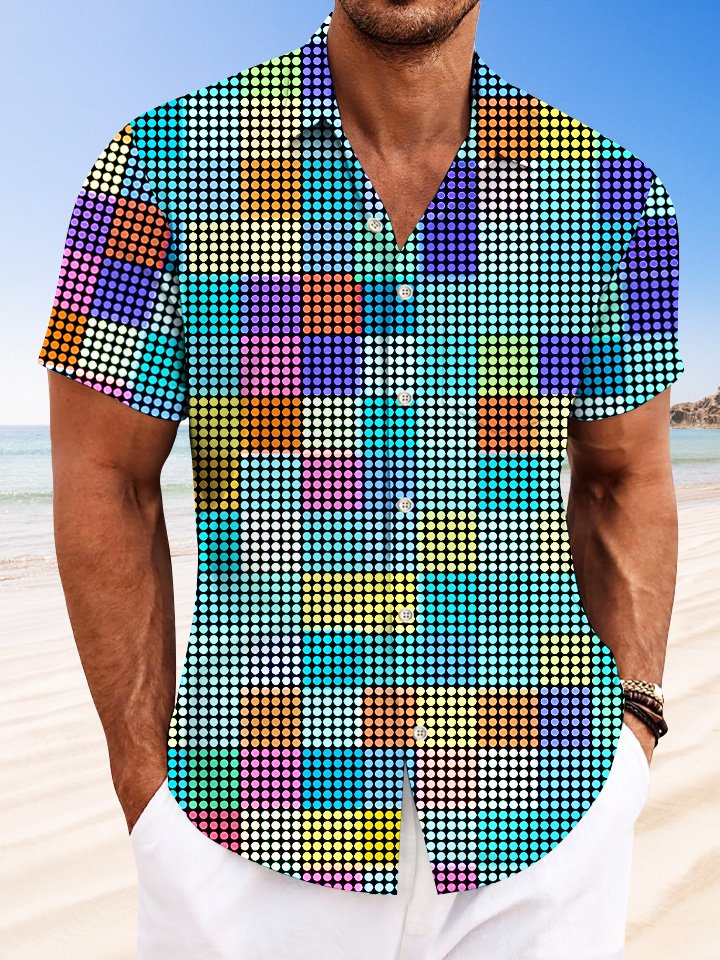Alohadaddy Polka Dot Geometric Pattern Contrast Color Men&