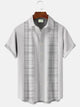 Alohadaddy Plaid Men's Button Pocket Casual 50S Bowling Commuter Short Sleeve Shirt