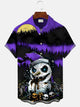 Camisa informal de manga corta con bolsillo para hombre, diseño de calavera, muñeco de nieve y Halloween, de Alohadaddy
